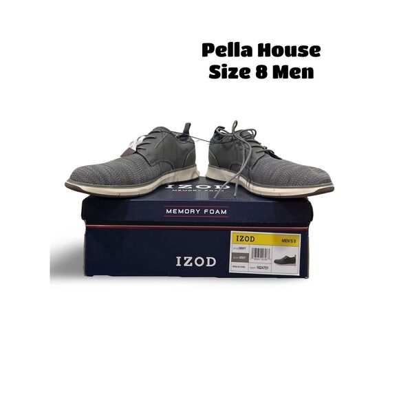Izod Drift Men Size 8 Lace-up Casual Breathable Fashion Shoes Grey NEW With Box main image 5